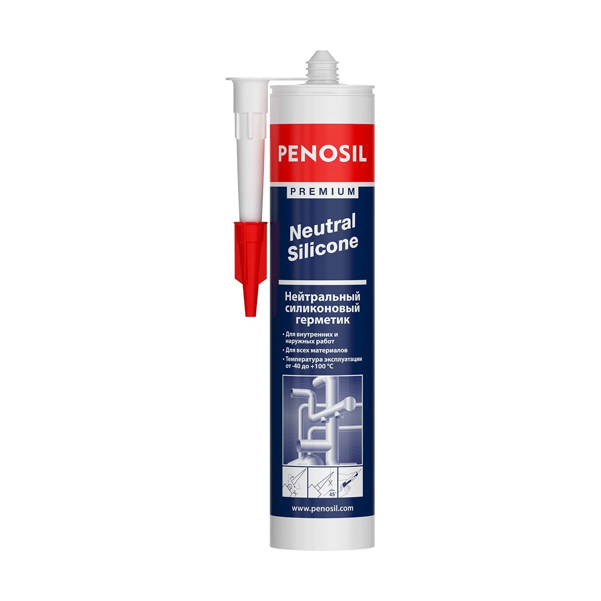 фото Пеносил premium neutral silicone герметик белый (280мл) penosil