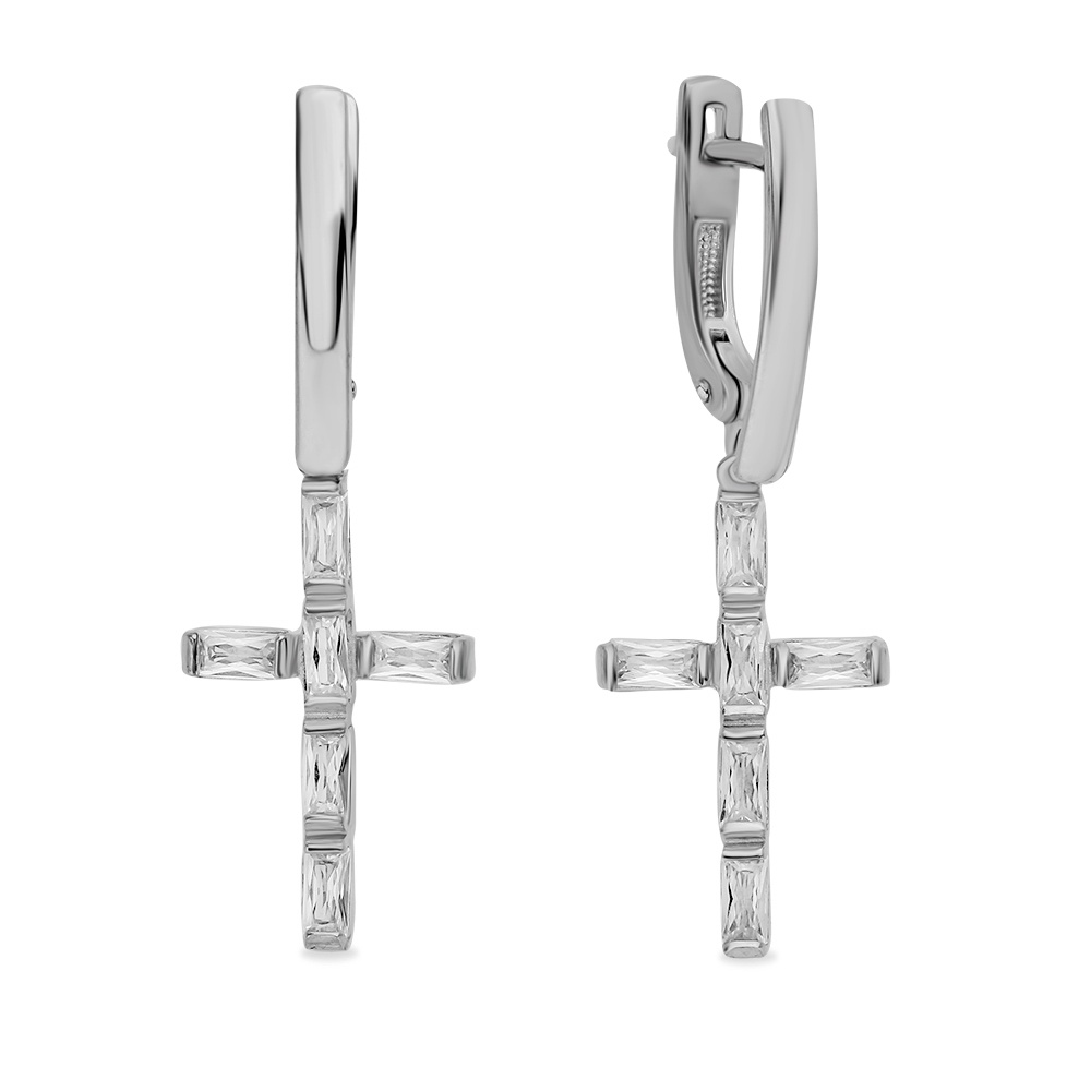 

Серьги из серебра 585Gold 702010745, фианит, 702010745