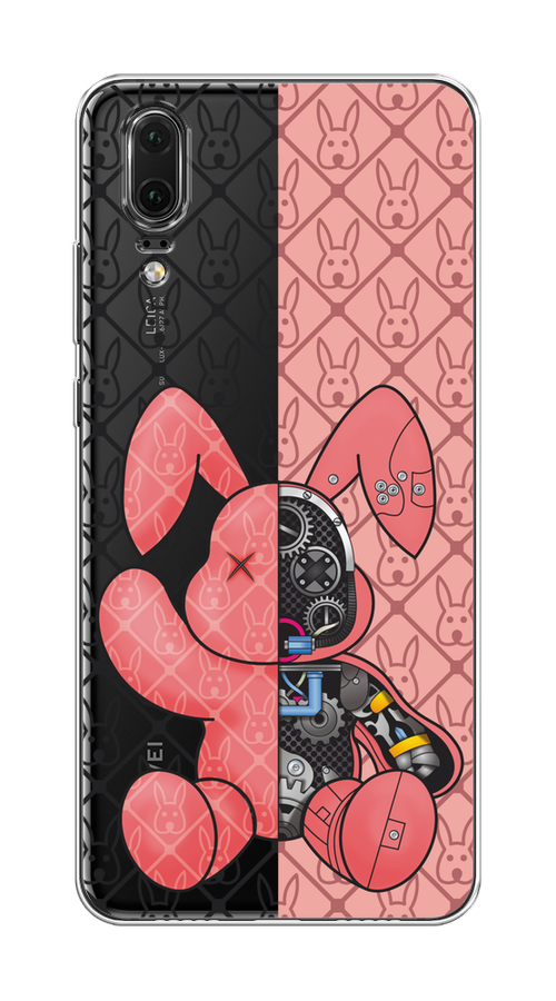 

Чехол на Huawei P20 "Киборг-заяц розовый", Розовый;прозрачный;черный, 64350-1