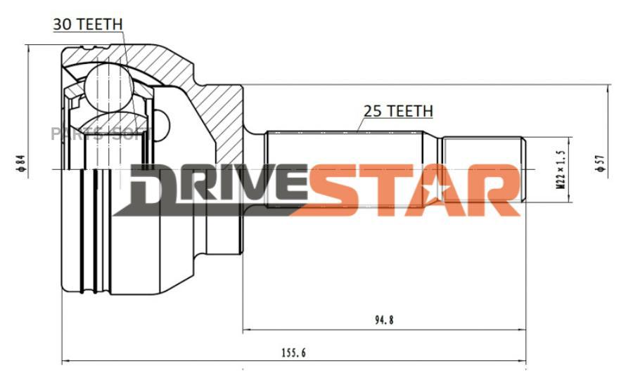 Шрус Наружный 30X57X25 1Шт DRIVESTAR OCJMI0004F