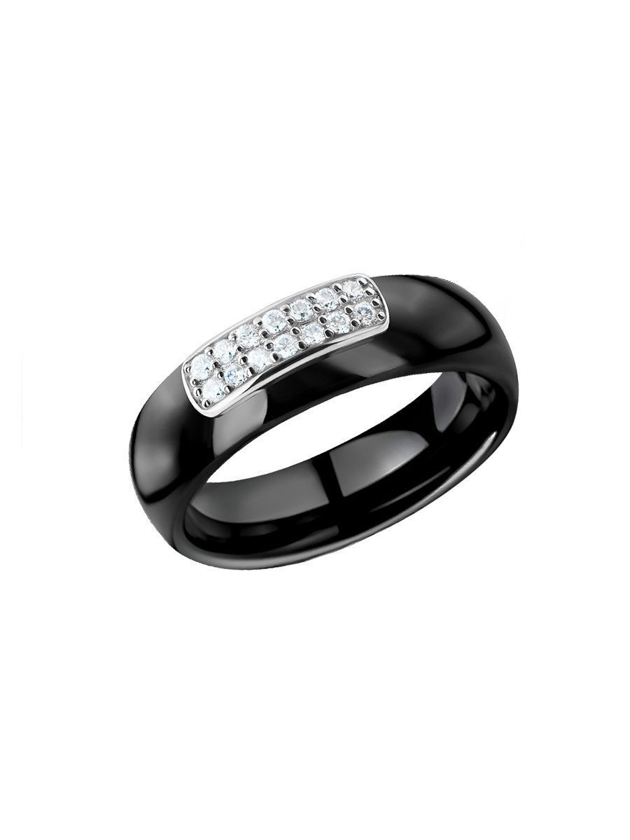 

Кольцо из серебра и керамики р.  VALTERA 072181, фианит, 072181