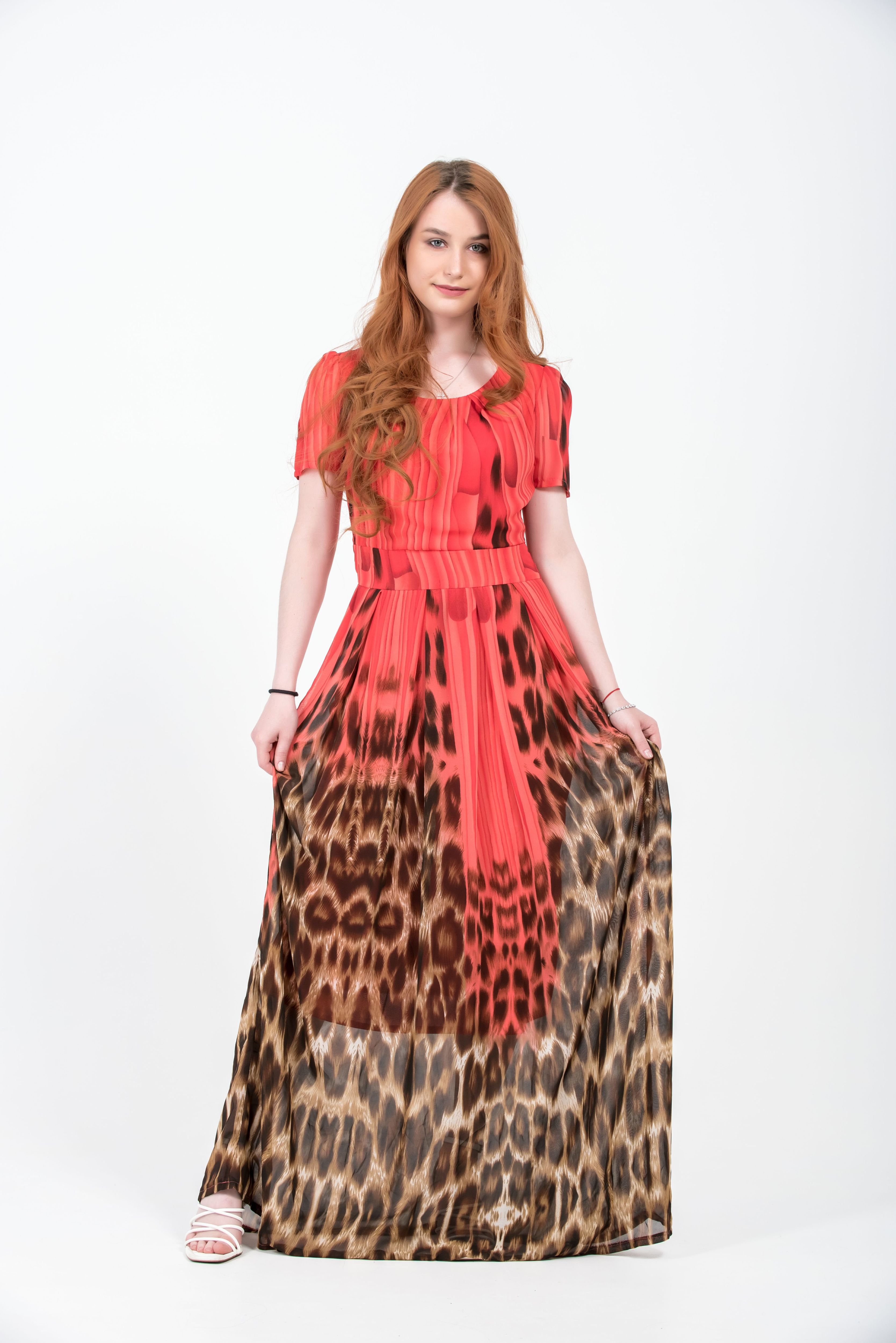 

Платье женское NoBrand Leo 1007 красное 42 EU, Красный, Leo 1007