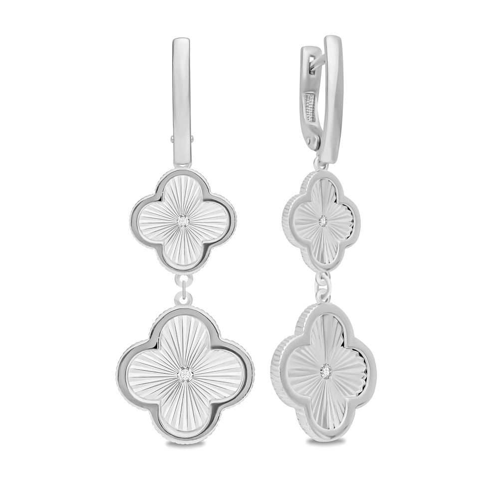 

Серьги подвески из серебра 585Gold 702010705, фианит, 702010705