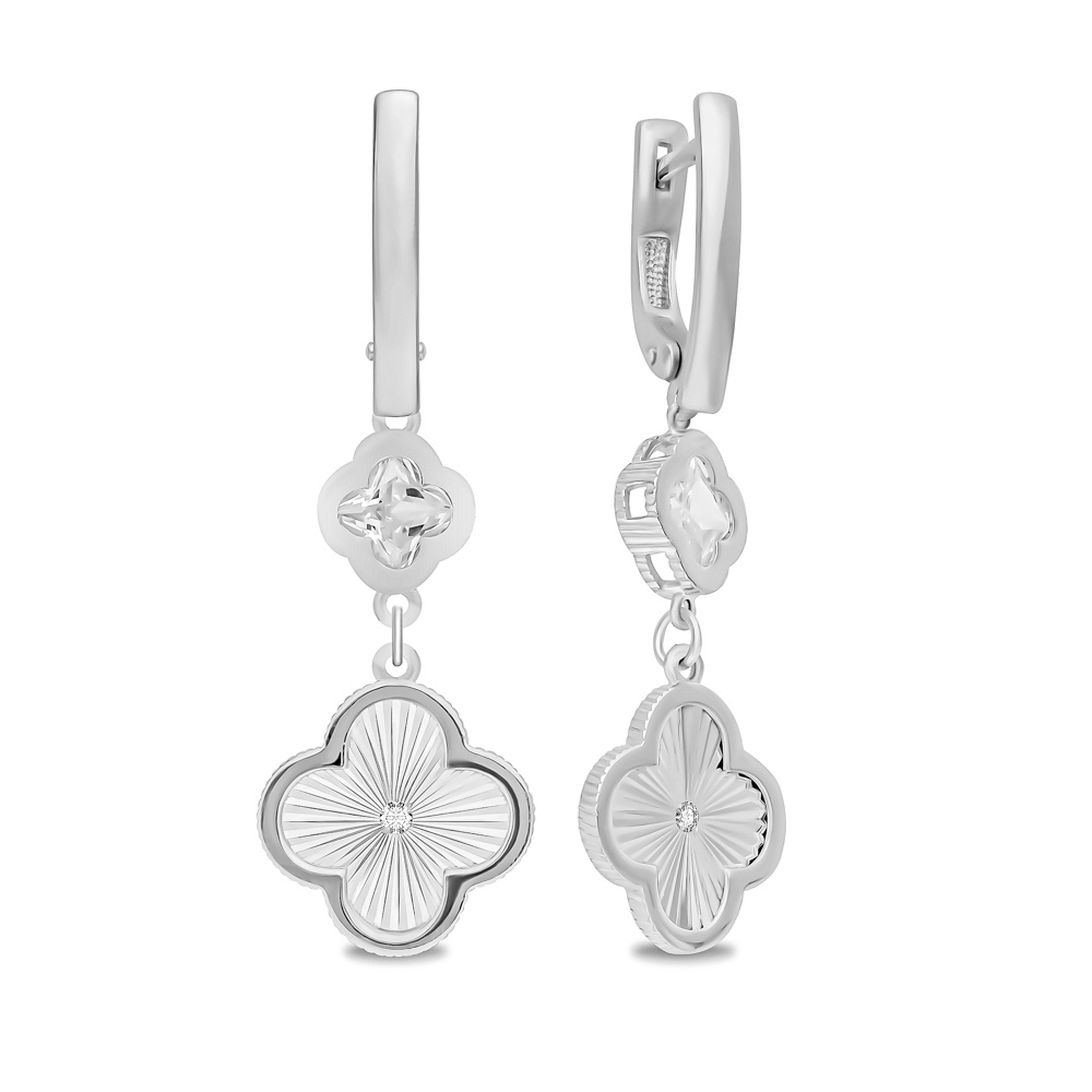 

Серьги подвески из серебра 585Gold 702010706, фианит, 702010706