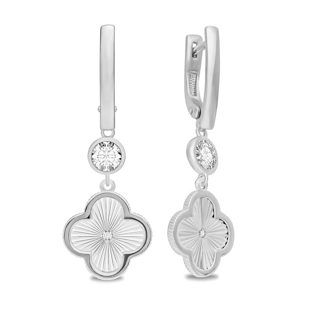 

Серьги подвески из серебра 585Gold 702010707, фианит, 702010707
