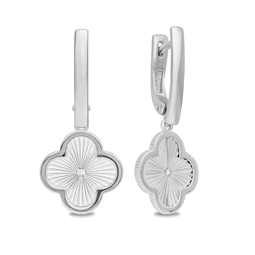 

Серьги подвески из серебра 585Gold 702010709, фианит, 702010709