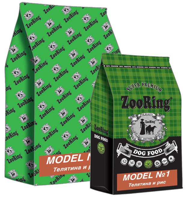 Сухой корм для собак ZooRing Model №1, телятина и рис, 10кг