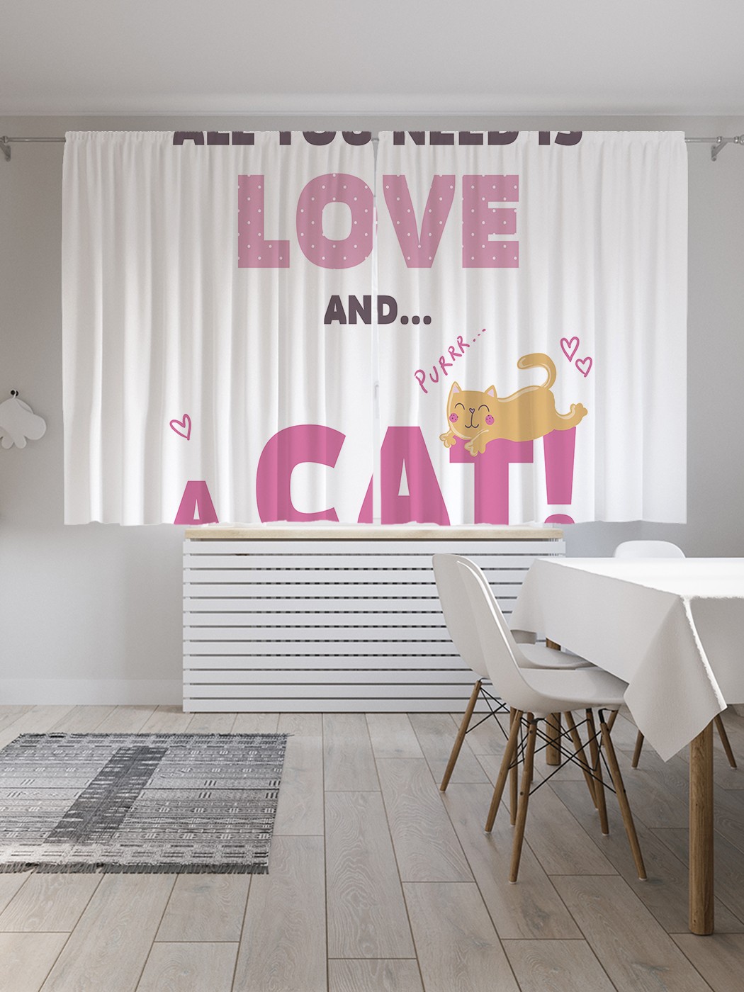 

Классические шторы JoyArty "Любовь и кот", серия Oxford DeLux, 2 полотна 145x180 см, Любовь и кот