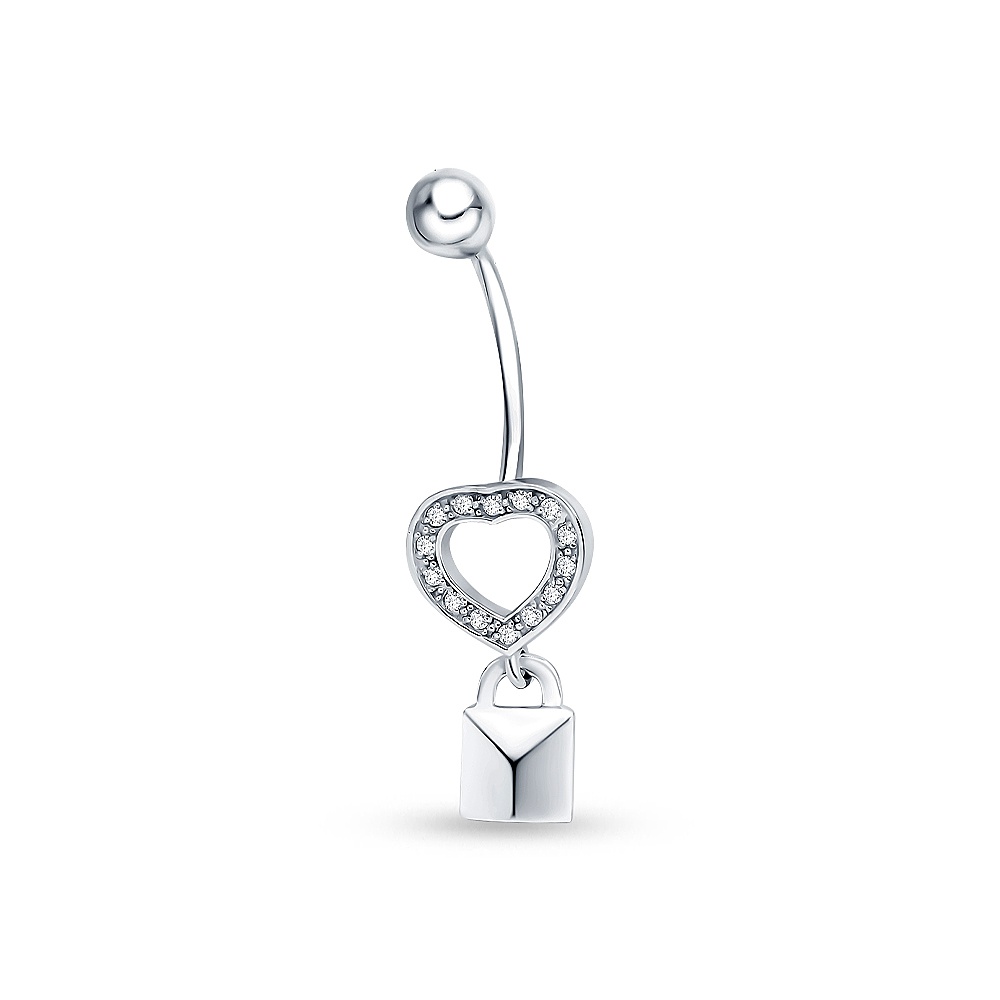 

Пирсинг из серебра 585Gold 908000174, фианит, 908000174