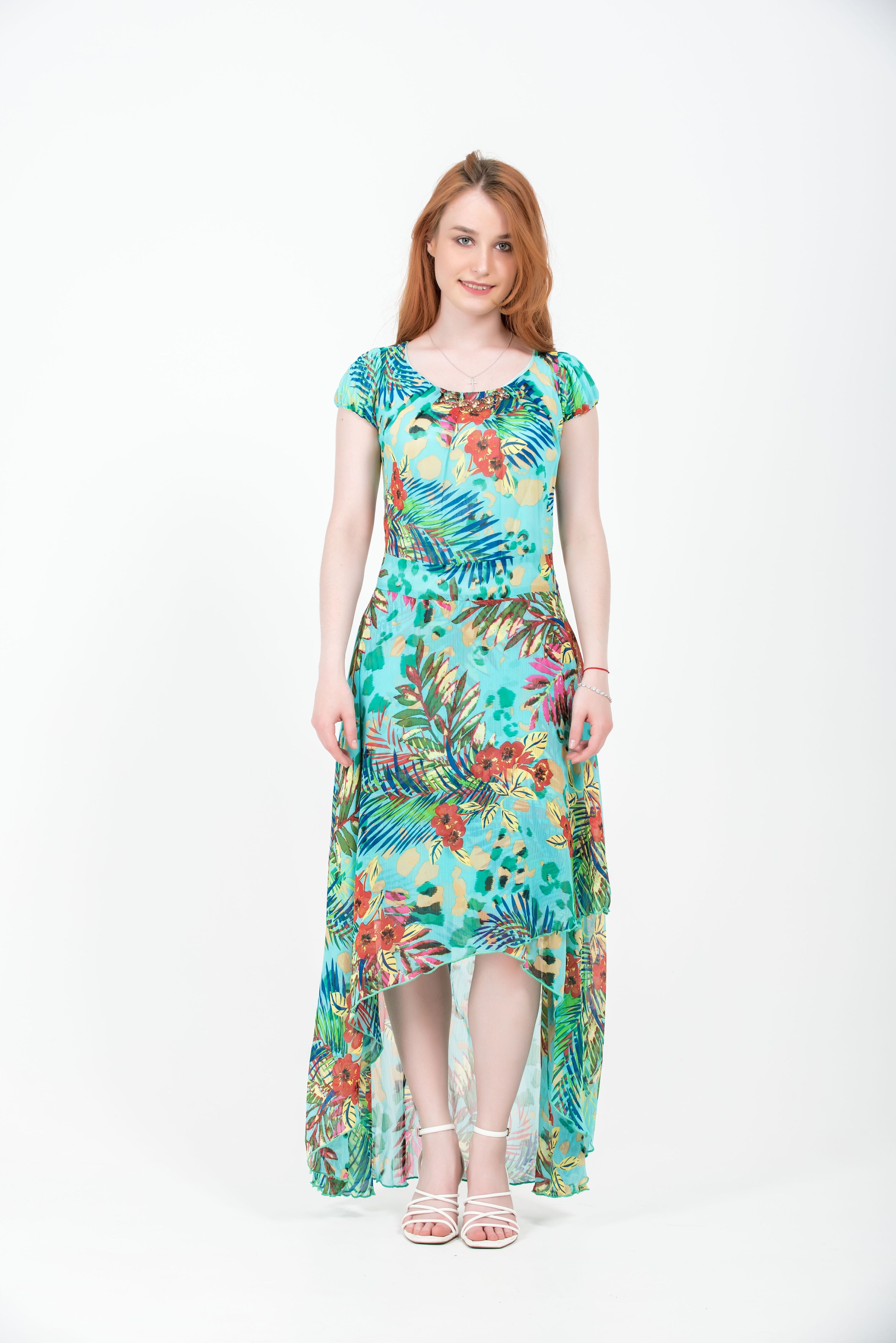 

Платье женское NoBrand Selya 1207 бирюзовое 48 EU, Бирюзовый, Selya 1207