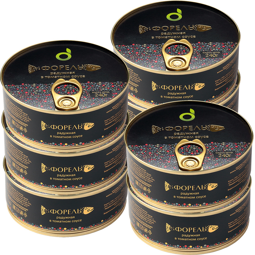 

Форель радужная ECOFOOD в томатном соусе, 8 шт х 240 г