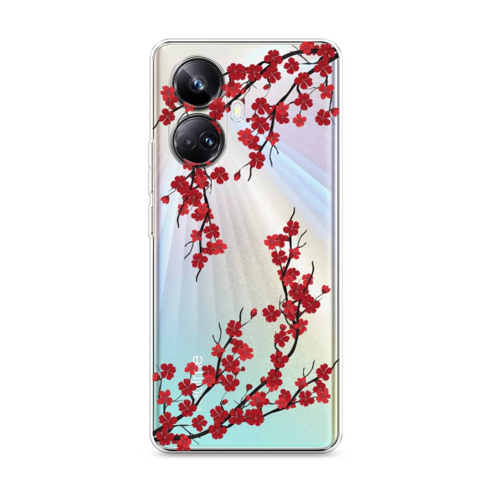 

Чехол на Realme 10 Pro+ "Красная сакура", Красный;черный, 2512350-2