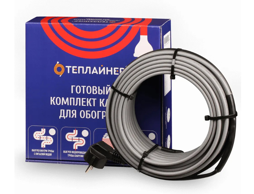 Греющий кабель ТЕПЛАЙНЕР PROFI КСН-16, 128 Вт, 8 м на трубу ( без сальника)