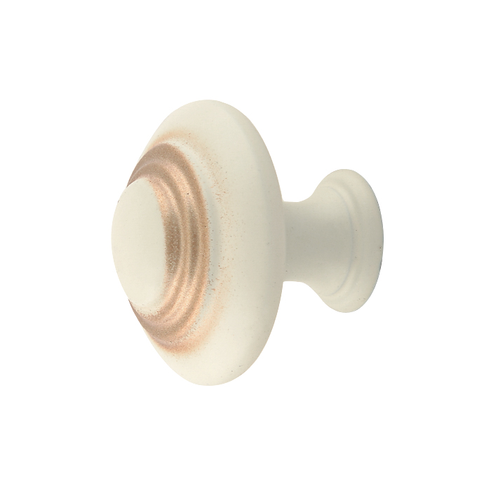 

Ручка-кнопка мебельная SANBERG М2534 мет 8639 Романтик белое мат с золотом премиум, Белый