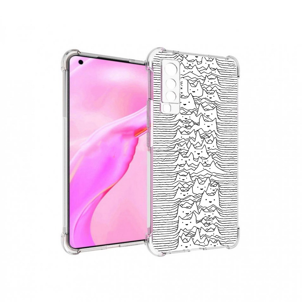 

Чехол MyPads Tocco для Vivo X50 черно белые коты 3D (PT226969.391.682), Прозрачный, Tocco