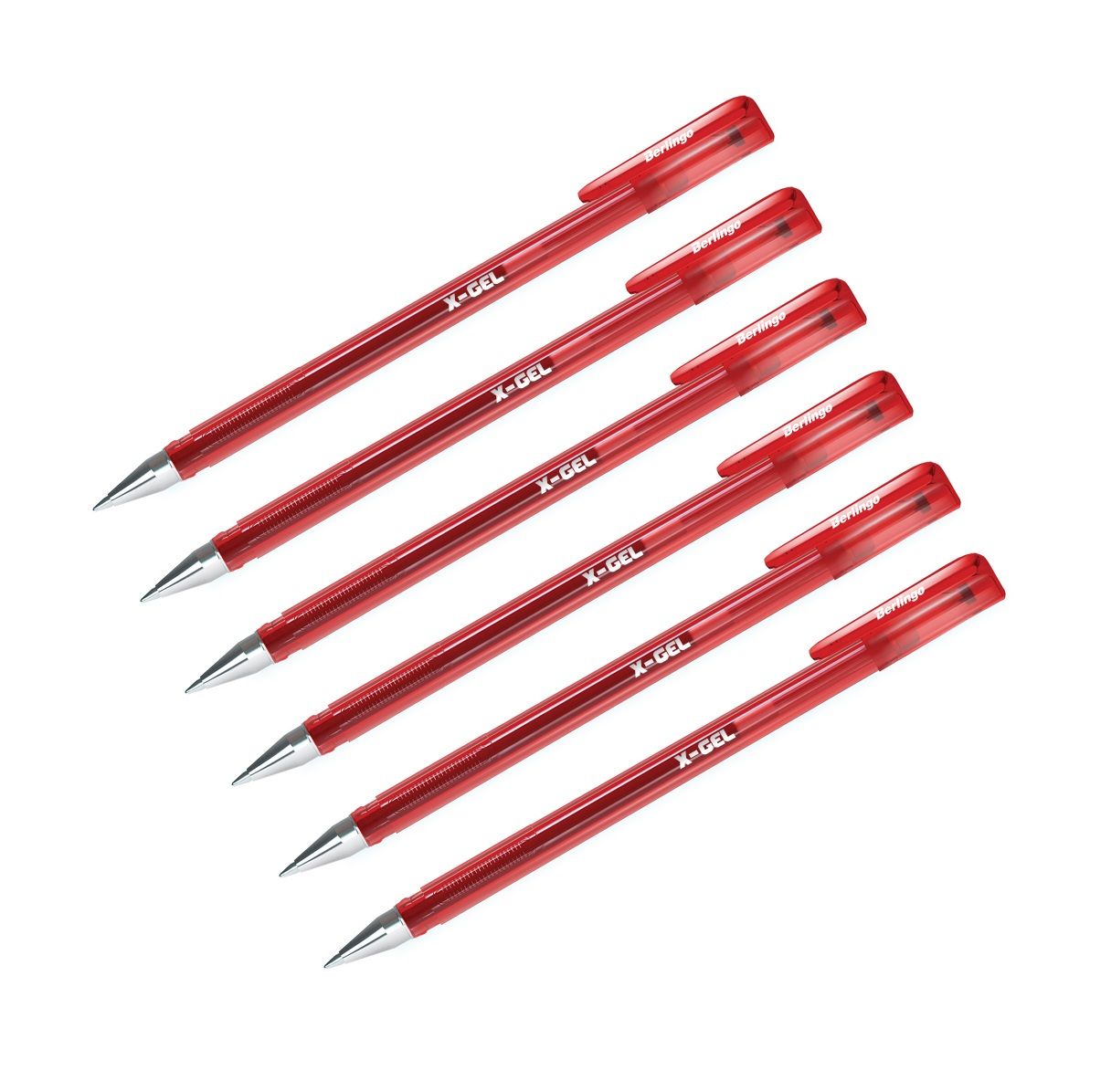 

Набор из 6 шт. Ручка гелевая Berlingo X-Gel красная, 0,5 мм