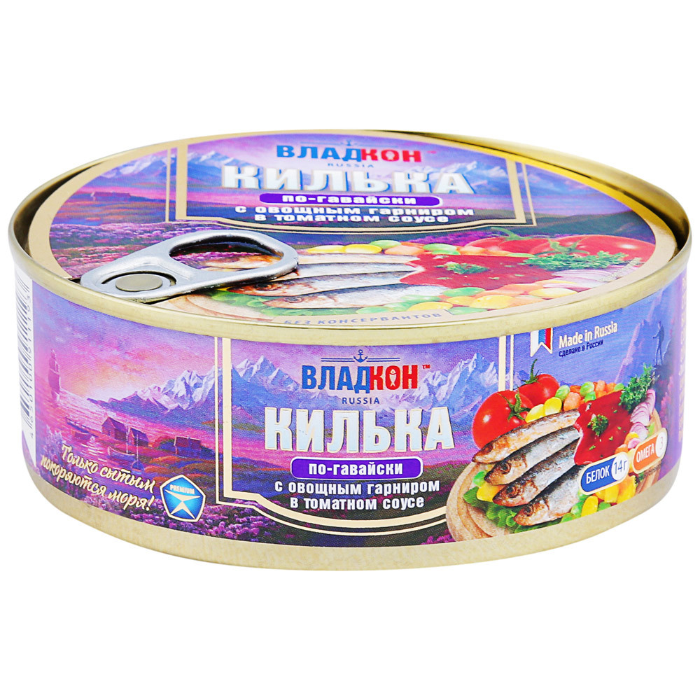 

Килька Владкон по-гавайски с овощами в томатном соусе 240 г