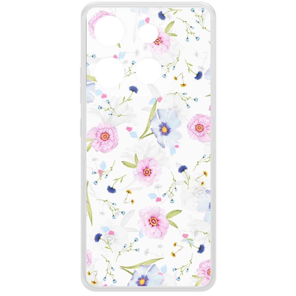 

Чехол-накладка Krutoff Clear Case Цветочный паттерн 3 для INFINIX Smart 7 HD, Прозрачный
