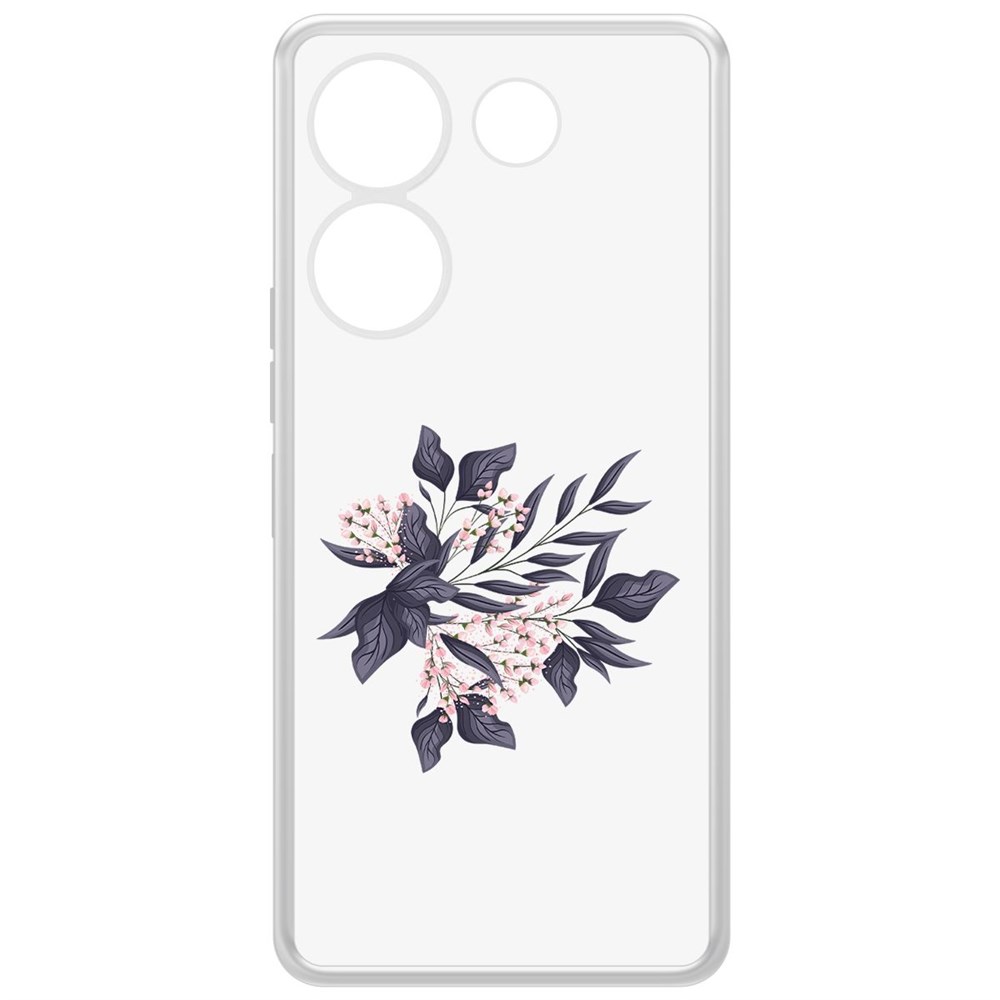 

Чехол-накладка Krutoff Clear Case Розовые бутоны для TECNO Camon 20 Pro, Прозрачный