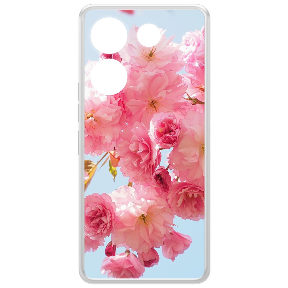 Чехол-накладка Krutoff Clear Case Сакура для TECNO Camon 20 Pro