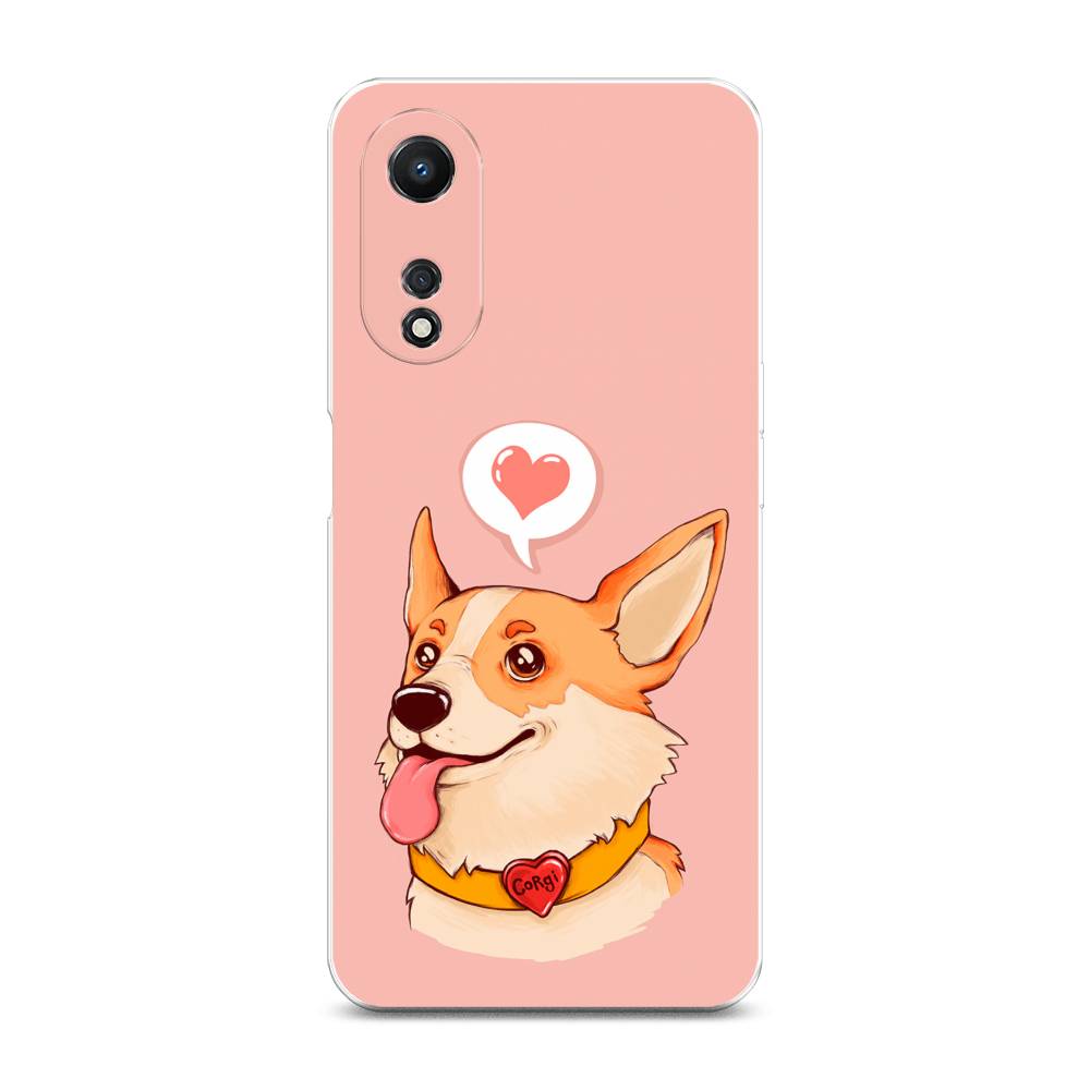 

Чехол для Oppo A58 5G "Корги язык", Розовый;коричневый, 2512450-1
