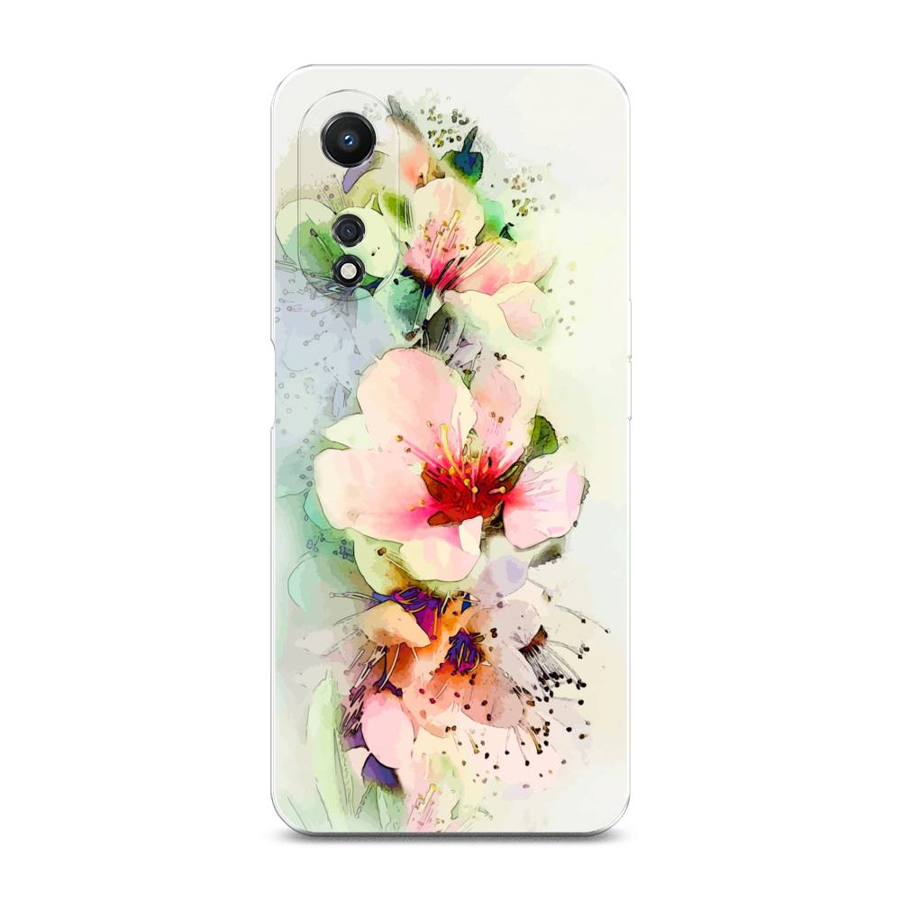 

Чехол для Oppo A58 5G "Нежные цветы", Зеленый;розовый, 2512450-2