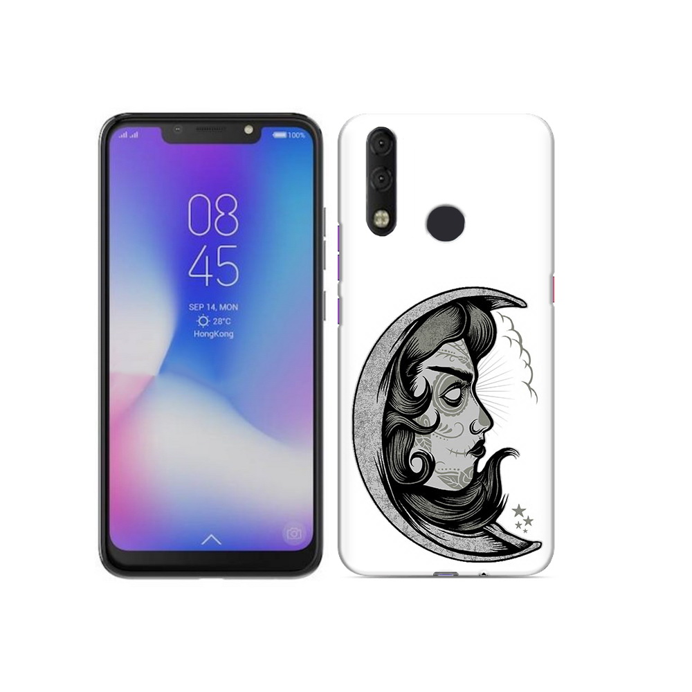 

Чехол MyPads Tocco для Tecno Camon 11 Pro черно белая луна с лицом, Tocco