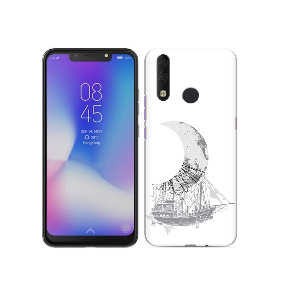 

Чехол MyPads Tocco для Tecno Camon 11 Pro черно белый корабль полумесяц, Tocco