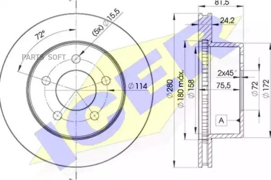 

Диск Тормозной Передний Jeep Cherokee/Grand Cherokee/Wrangler/Vent D=280mm Icer 78bd5115-1