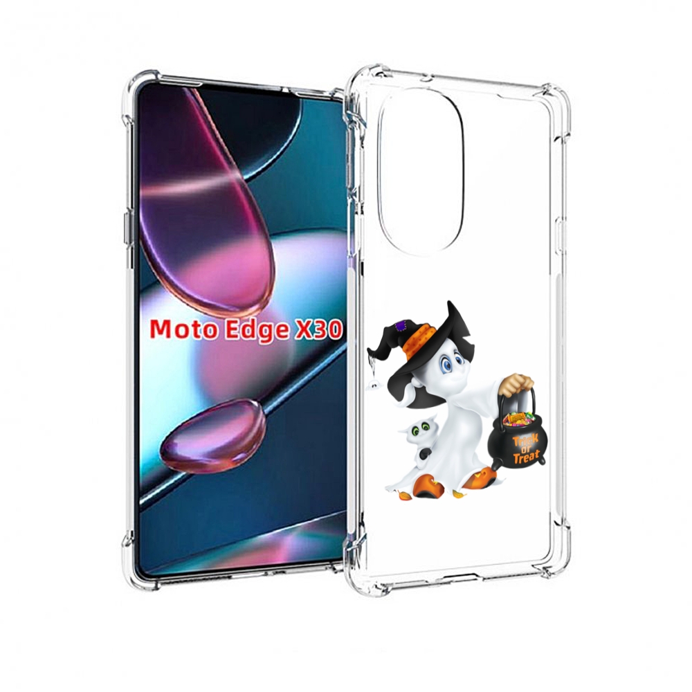 

Чехол MyPads Маленький призрак для Motorola Moto Edge X30, Прозрачный, Tocco