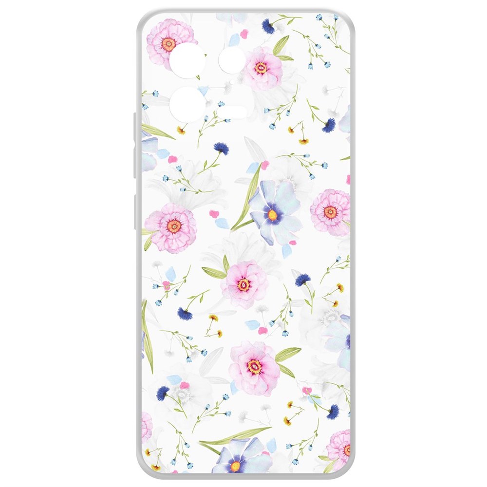

Чехол-накладка Krutoff Clear Case Цветочный паттерн 3 для Xiaomi 13, Прозрачный