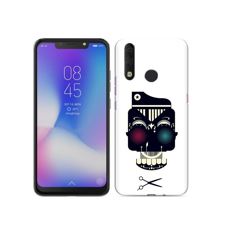 

Чехол MyPads Tocco для Tecno Camon 11 Pro черно белый скелет с яркими глазами, Tocco