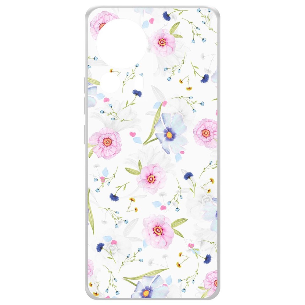 

Чехол-накладка Krutoff Clear Case Цветочный паттерн 3 для Xiaomi 13 Lite, Прозрачный