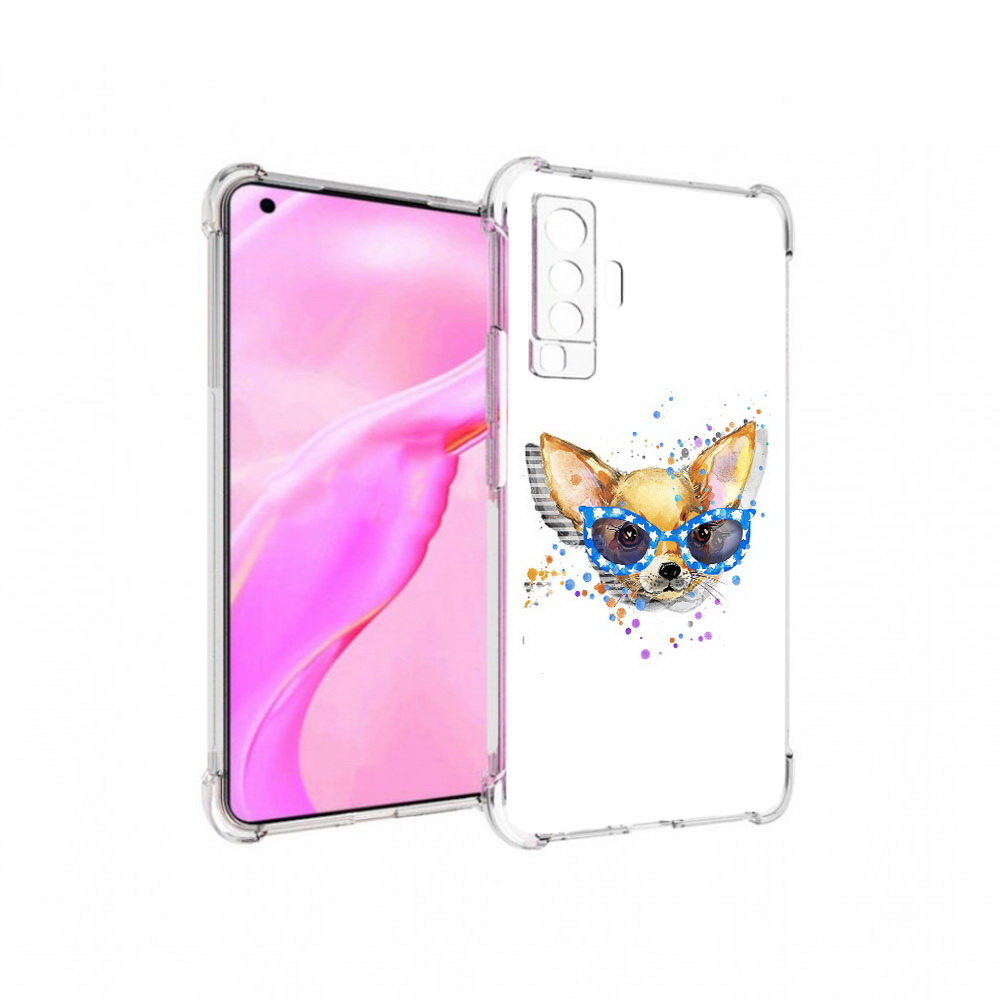 

Чехол MyPads Tocco для Vivo X50 чихуа-хуа в очках (PT226969.391.691), Прозрачный, Tocco