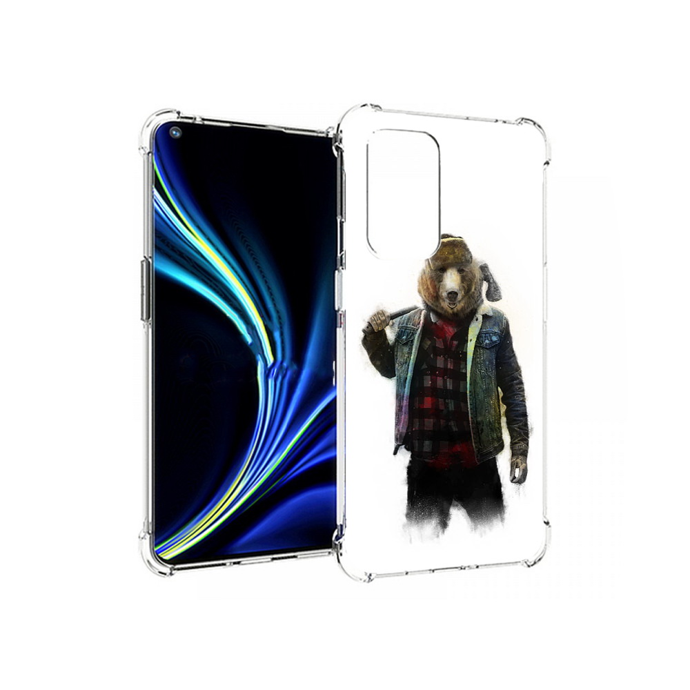 

Чехол MyPads Tocco для OnePlus 9 медведь с топором (PT159409.128.469), Прозрачный, Tocco