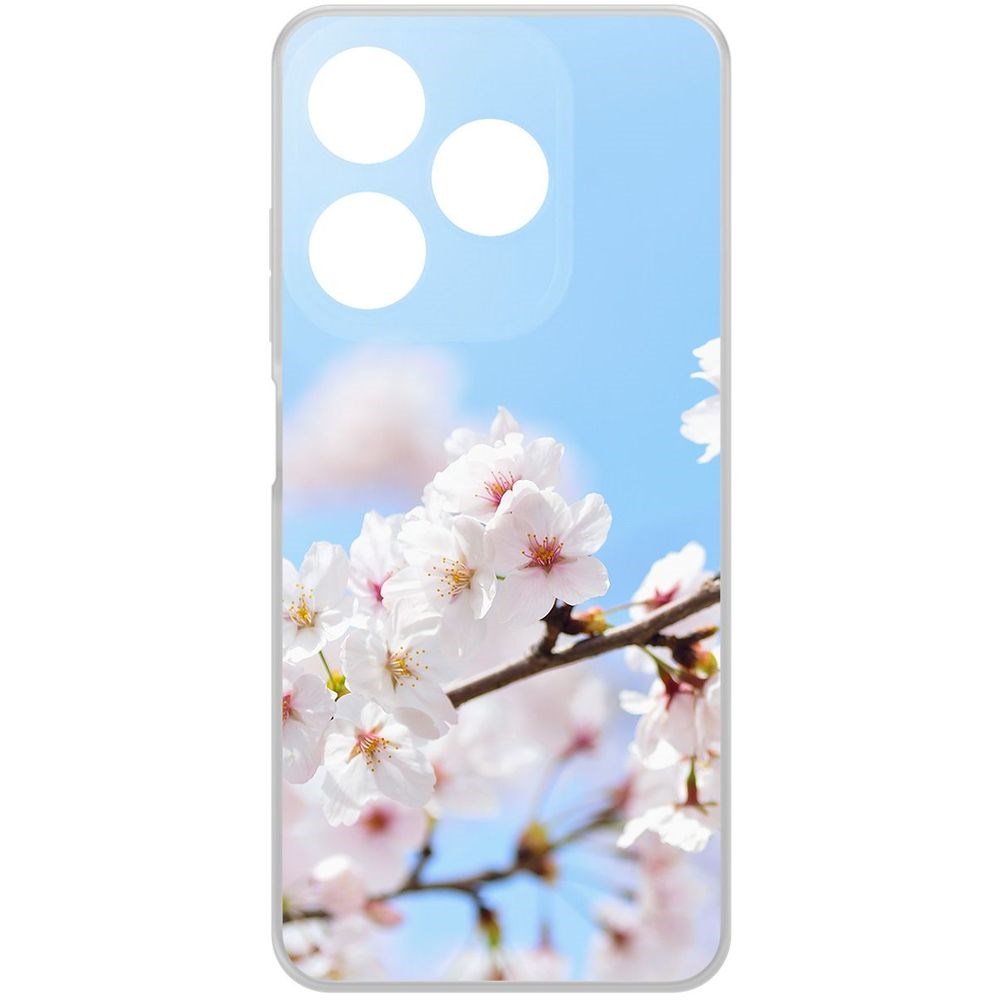 

Чехол-накладка Krutoff Clear Case Цветение для Tecno Spark 10, Прозрачный