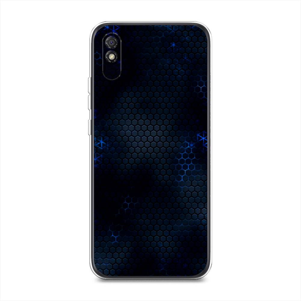 

Силиконовый чехол "Фон соты синие" на Xiaomi Redmi 9A, 38950-3