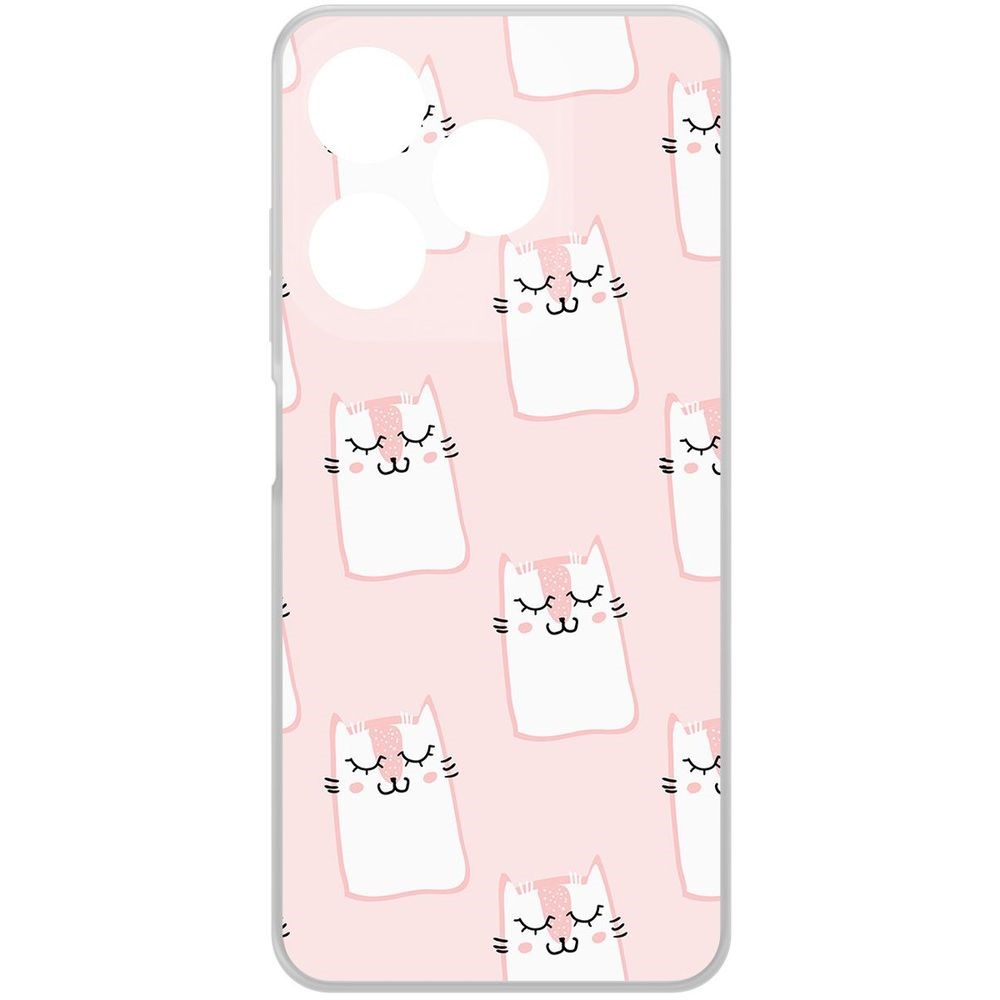 

Чехол-накладка Krutoff Clear Case Котики паттерн для TECNO Spark 10C, Прозрачный