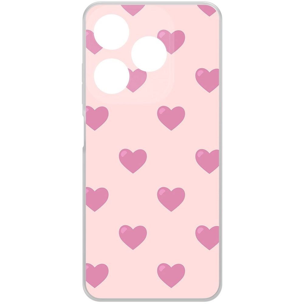 

Чехол-накладка Krutoff Clear Case Пурпурные сердца для TECNO Spark 10C, Прозрачный
