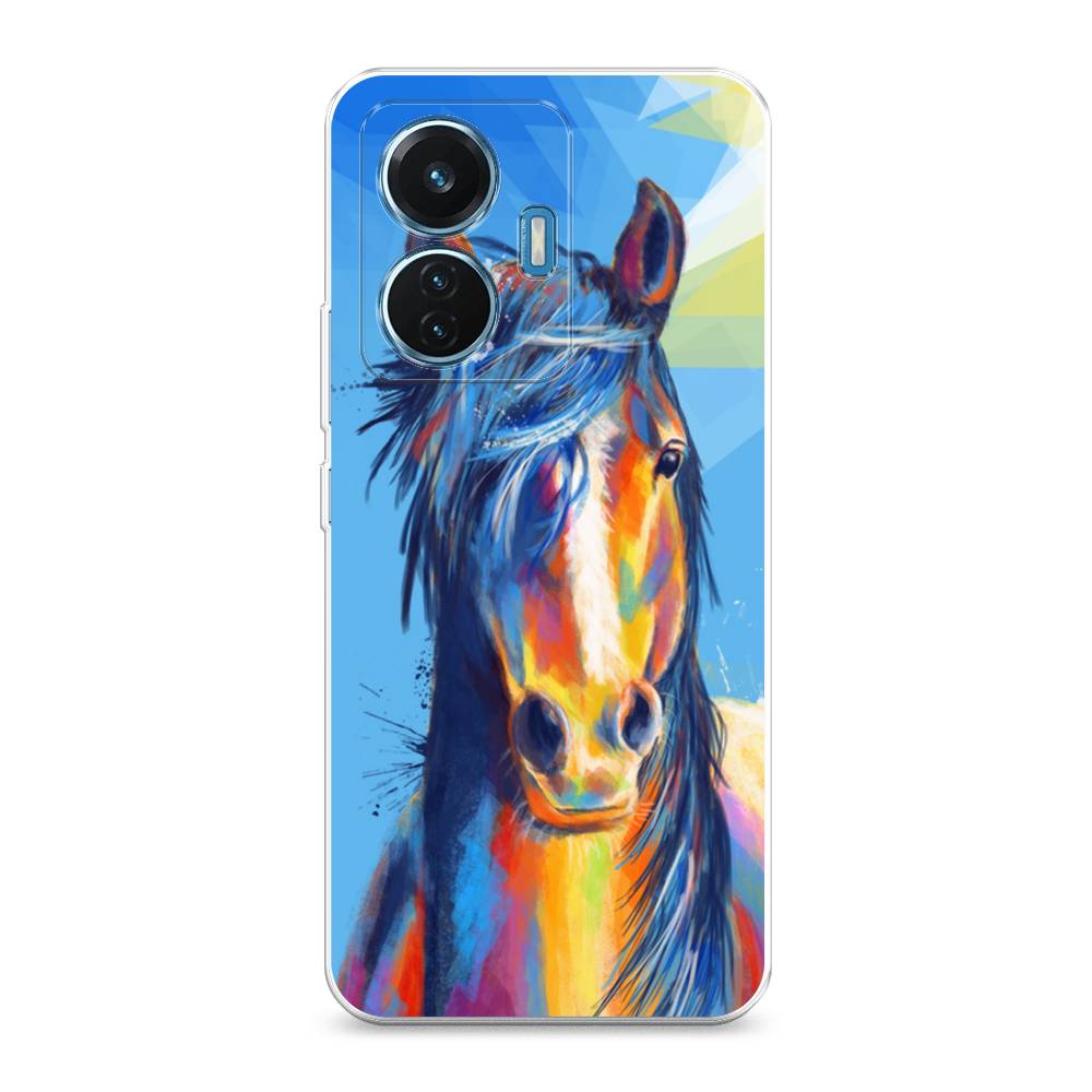

Чехол для Vivo T1 "Лошадь арт 3", Голубой;желтый;синий, 267150-1