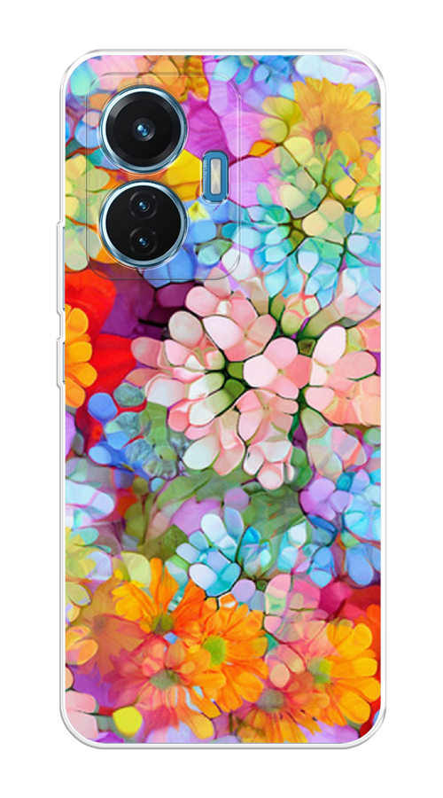 

Чехол на Vivo T1 "Цветы витраж", Оранжевый;розовый;голубой, 267150-3
