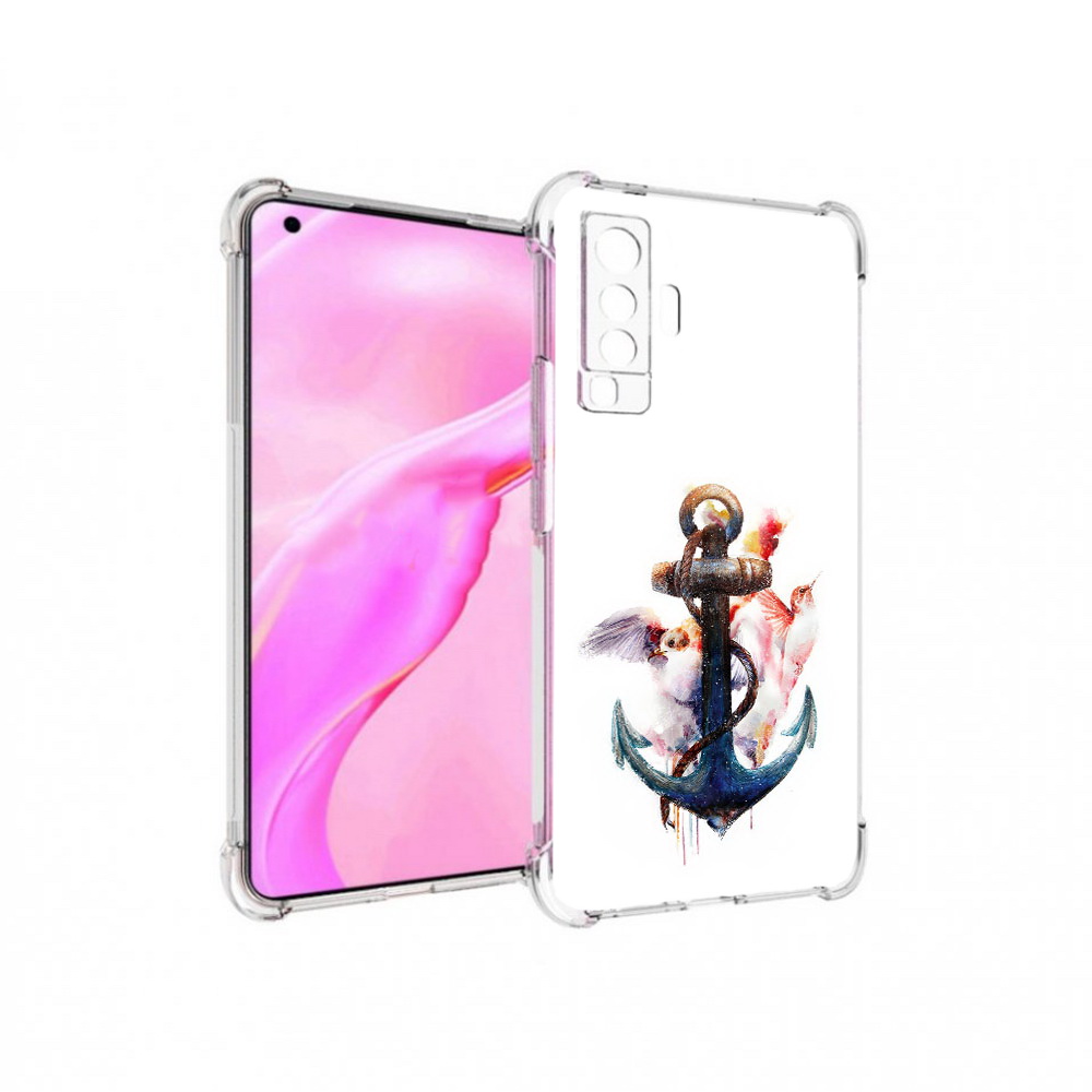 

Чехол MyPads Tocco для Vivo X50 якорь с птицами (PT226969.391.703), Прозрачный, Tocco