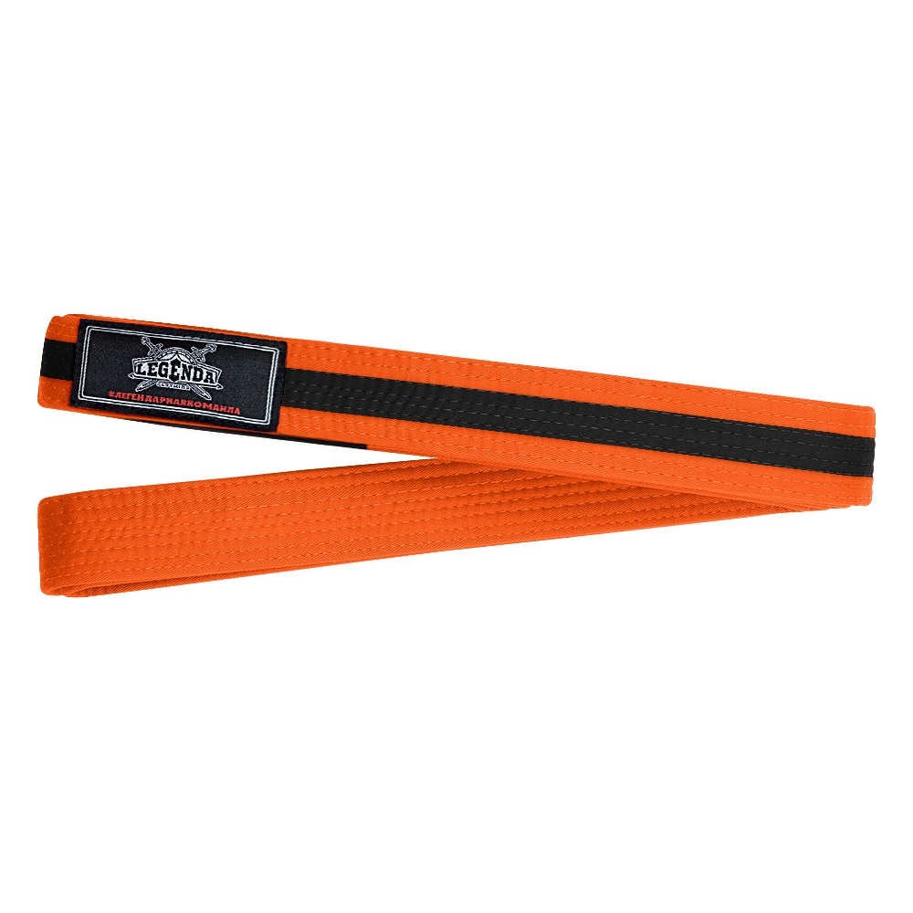 

Пояс детский для кимоно BJJ Legenda Orange/Black М1, Оранжевый