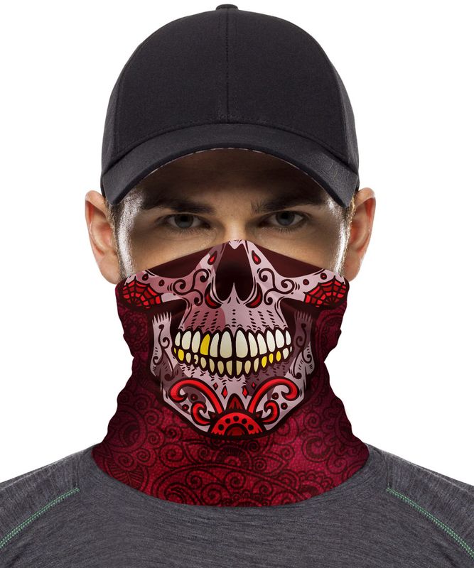 фото Бандана-труба skully череп s-tube mexican skull red paisley