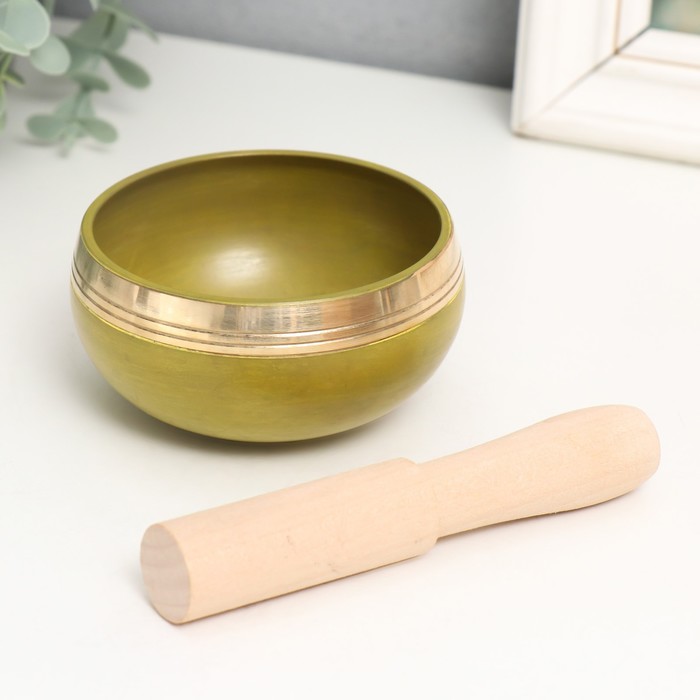 Поющая чаша металл Желтая с резонатором d=8 см