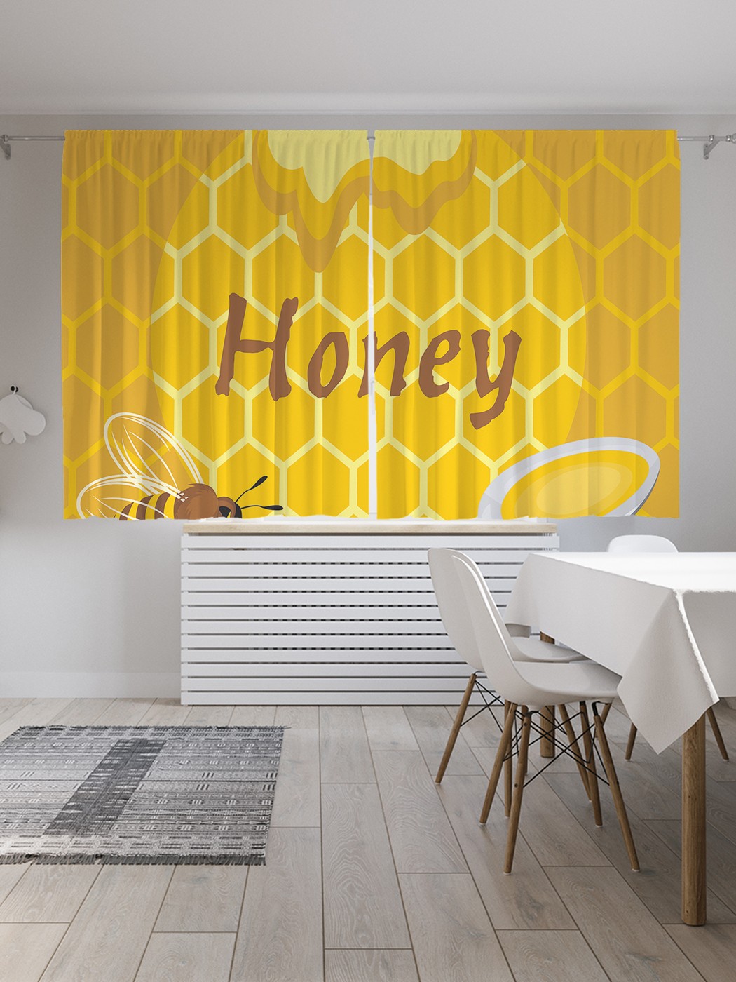 

Классические шторы JoyArty "Медовые соты", серия Oxford DeLux, 2 полотна 145x180 см, Медовые соты