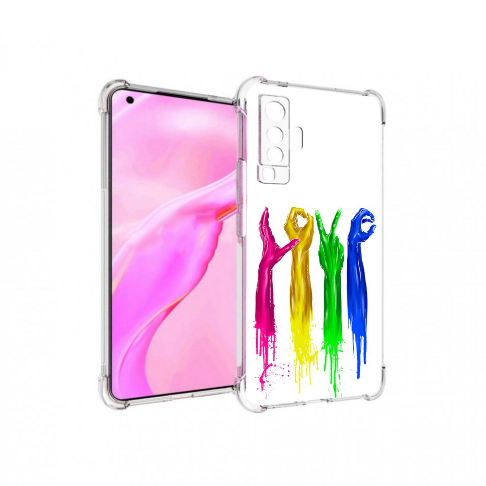 

Чехол MyPads Tocco для Vivo X50 яркие руки love (PT226969.391.707), Прозрачный, Tocco