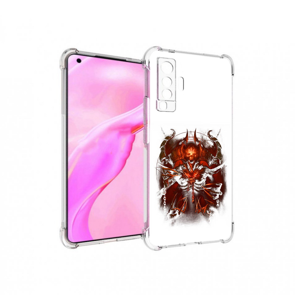

Чехол MyPads Tocco для Vivo X50 яркий демон (PT226969.391.708), Прозрачный, Tocco