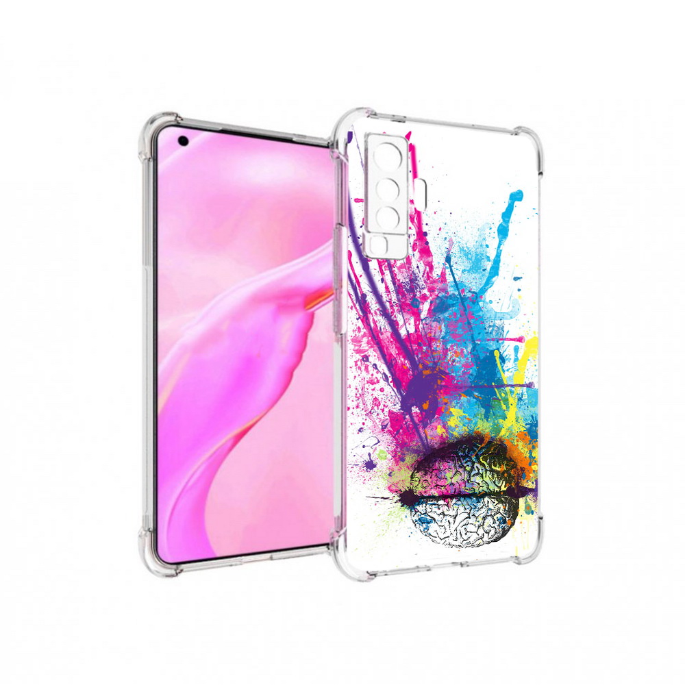 

Чехол MyPads Tocco для Vivo X50 яркий красочный мозг (PT226969.391.710), Прозрачный, Tocco