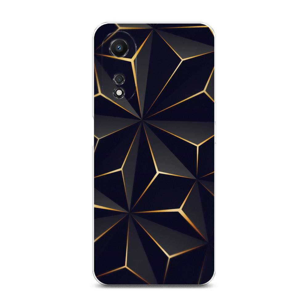 

Чехол для Oppo A58 5G "Черные полигоны", Золотистый;черный, 2512450-3